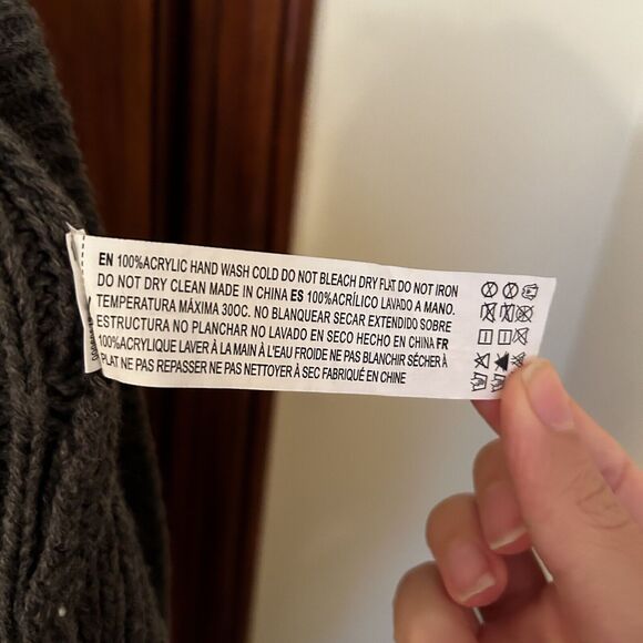 Forever 21 Cardigan Sweater Gray Ribbed Thick Knit Open Front Classic Minimalist - Picture 6 of 8